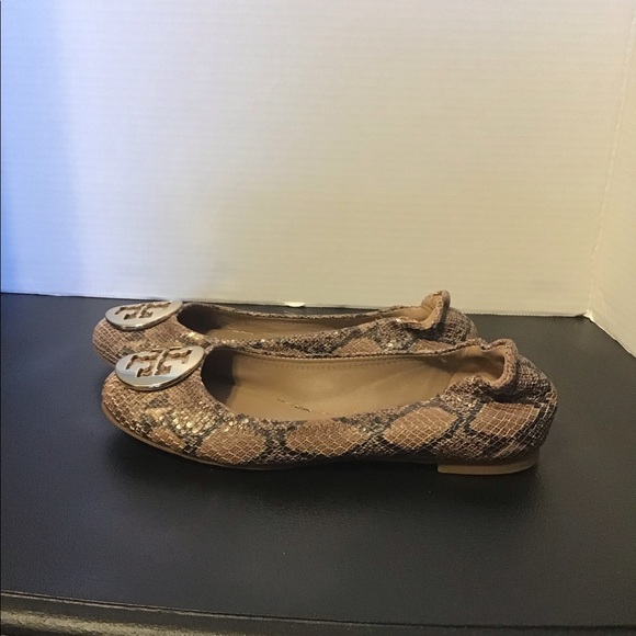 Tory Burch Reva Snakeskin Ballet Flats - Picture 7 of 12